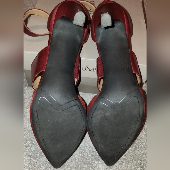 Franco Sarto burgundy leather wide strapy pumps, sz: 9.5 "Alysia" - Picture 8 of 14